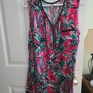 Penningtons Pink and Green Floral Tank Top